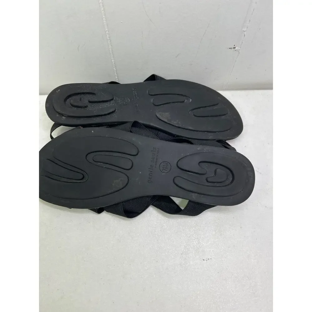 Gentle Souls by Kenneth Cole Bari Elastic Strap Sandals in Black Size 7.5 - Picture 5 of 6